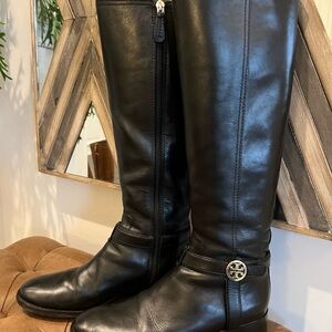 Tory Burch Bristol black leather riding boot, women’s size 7.5